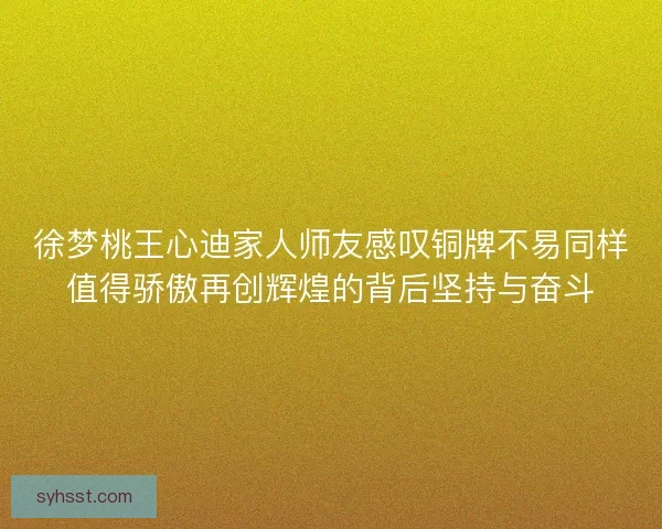 徐梦桃王心迪家人师友感叹铜牌不易同样值得骄傲再创辉煌的背后坚持与奋斗